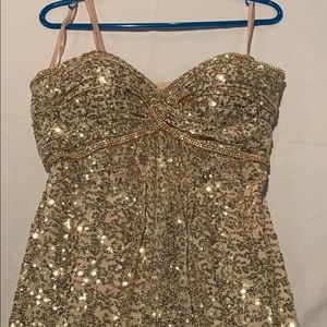 La femme gold sparkle gown *like new*